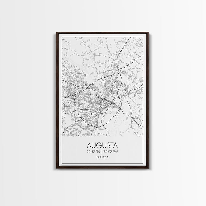 Augusta Street Map, Georgia Map, City Map Art, Dorm Wall Art, Adventure Wall Art, Minimalist Art, Wall Art, Canvas Print, Canvas Wall Art