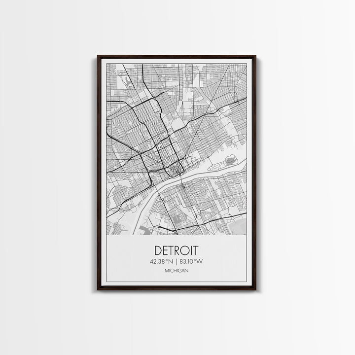 Detroit Street Map, Michigan Map, City Map Art, Minimalist Art, Wall Art, Canvas Print, Wall Art Bedroom, Travel Prints, Gift For Couple