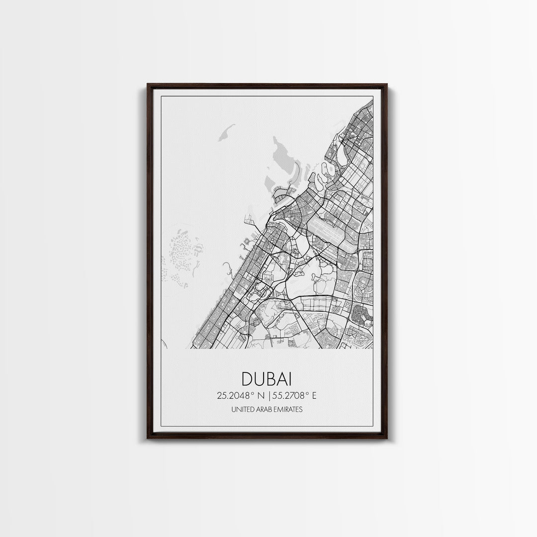 Dubai Street Map, UAE Map, City Map Art, Minimalist Art, Wall Art, Canvas Print, Aviation Gift, Travel Art, Office Décor, Unique Wall Art