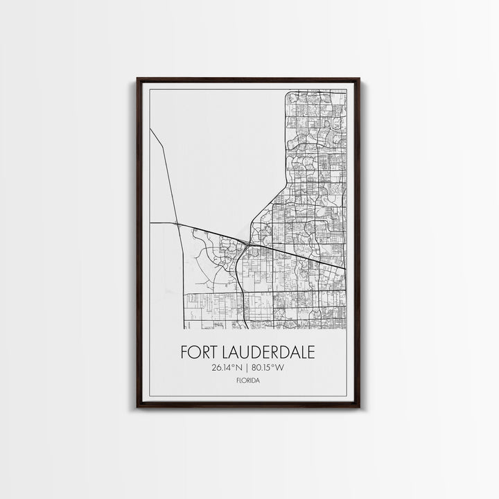 Fort Lauderdale Street Map, California Map, City Map Art, Minimalist Art, Wall Art, Canvas Print, Travel Art, Game Room Décor, Travel Gifts