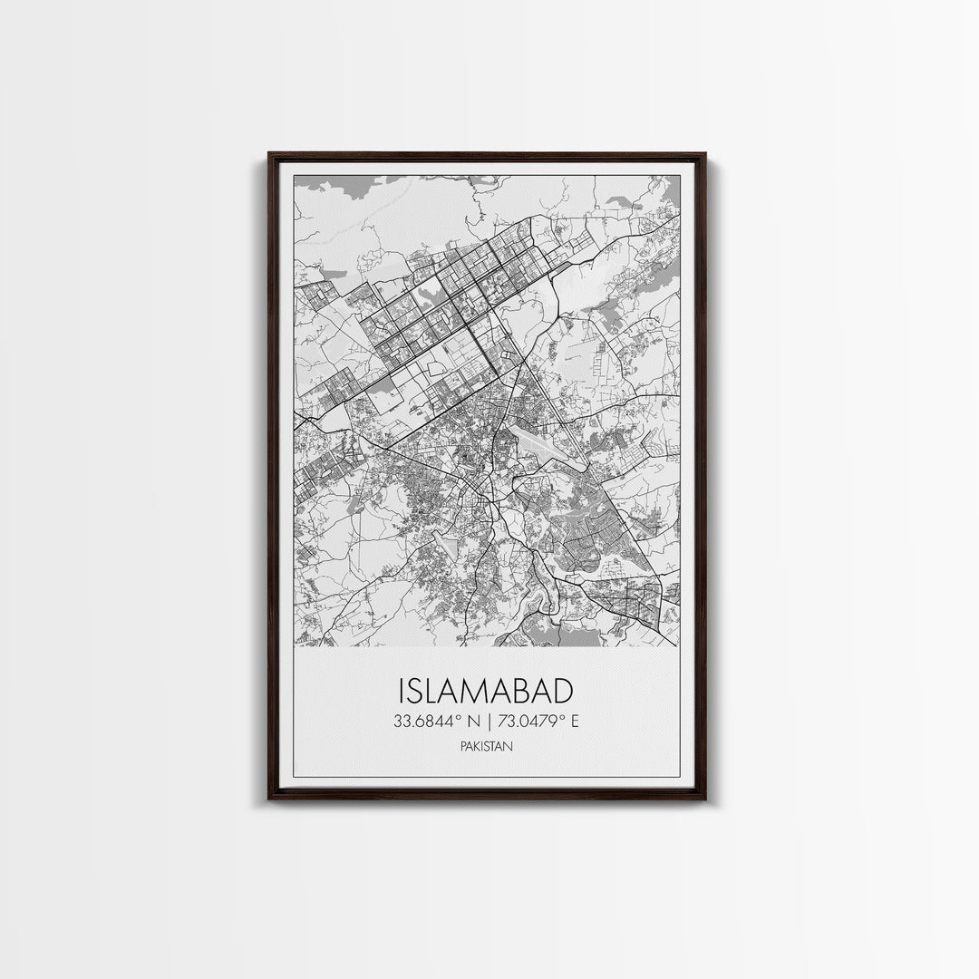 Islamabad Street Map, Pakistan Map, City Map Art, Minimalist Art, Wall Art, Canvas Print, Travel Lover Gift, Living Room Art, Travel Prints
