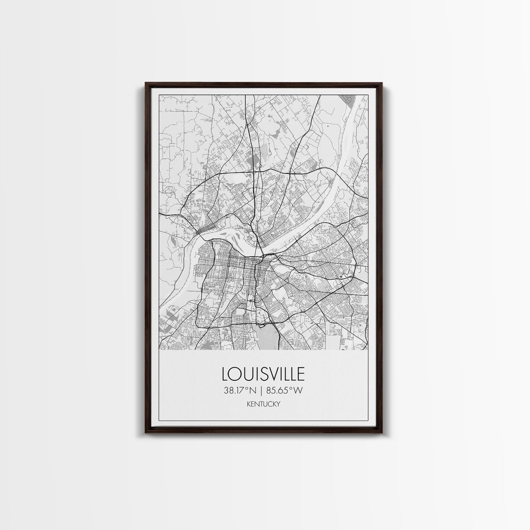 Louisville Street Map, Kentucky Map, City Map Art, Modern Art, Wall Art, Canvas Print, Travel Wall Art, Wall Décor Bedroom, Gifts For Dad
