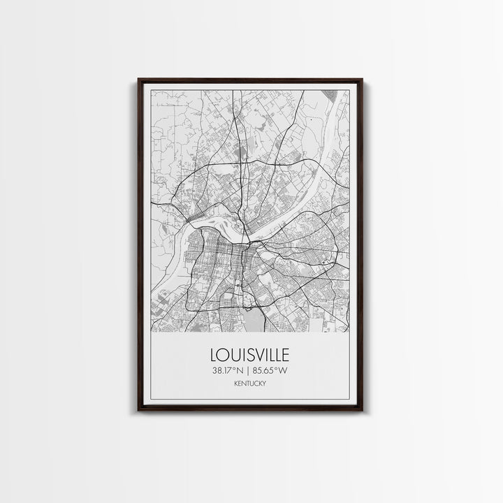 Louisville Street Map, Kentucky Map, City Map Art, Modern Art, Wall Art, Canvas Print, Travel Wall Art, Wall Décor Bedroom, Gifts For Dad
