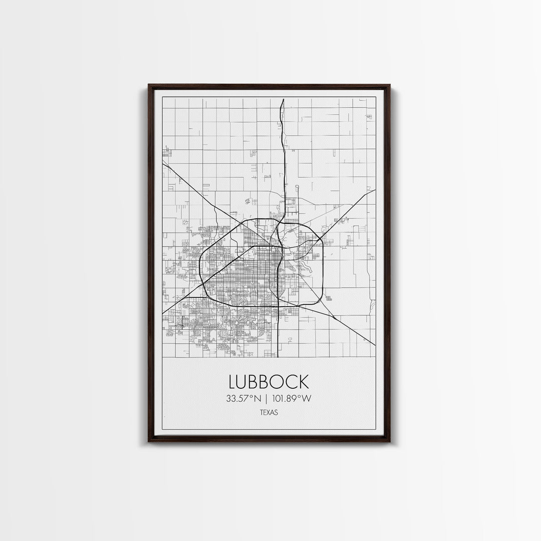 Lubbock Street Map, Texas Map, City Map Art, Modern Art, Wall Art, Canvas Print, Travel Print, Farmhouse Wall Décor, Boyfriend Gift