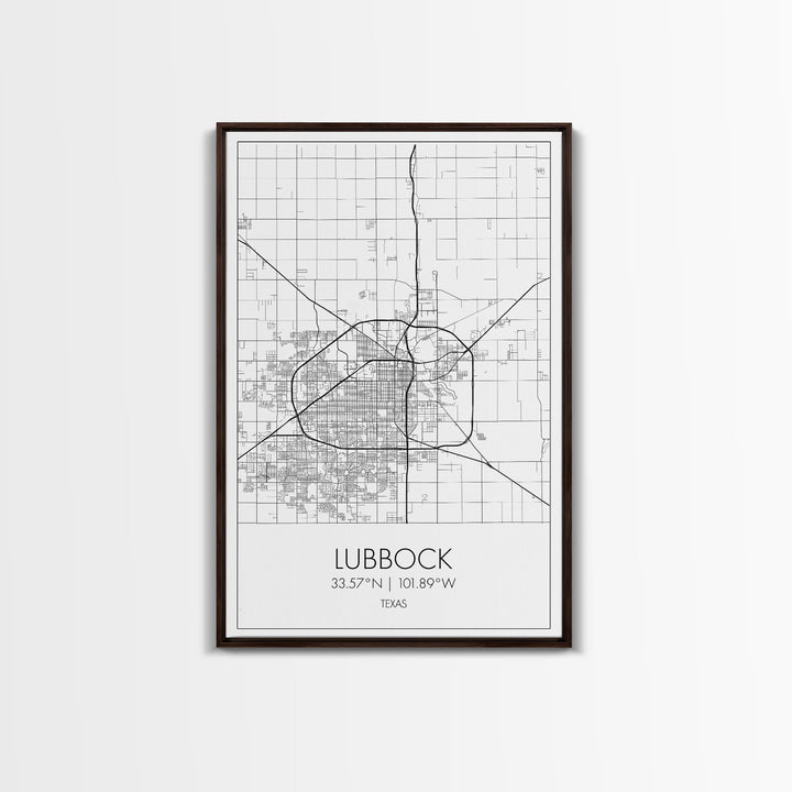 Lubbock Street Map, Texas Map, City Map Art, Modern Art, Wall Art, Canvas Print, Travel Print, Farmhouse Wall Décor, Boyfriend Gift