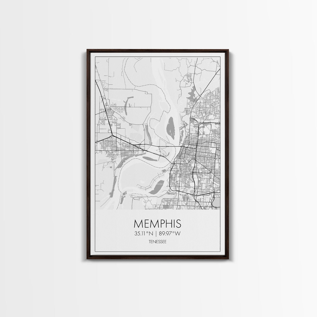 Memphis Street Map, Tennessee Map, City Map Art, Modern Art, Wall Art, Canvas Print, Music Room Décor, Housewarming Gift, Travel Art