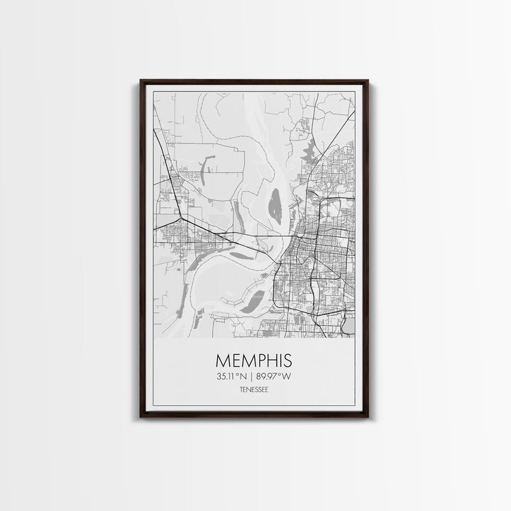 Memphis Street Map, Tennessee Map, City Map Art, Modern Art, Wall Art, Canvas Print, Music Room Décor, Housewarming Gift, Travel Art