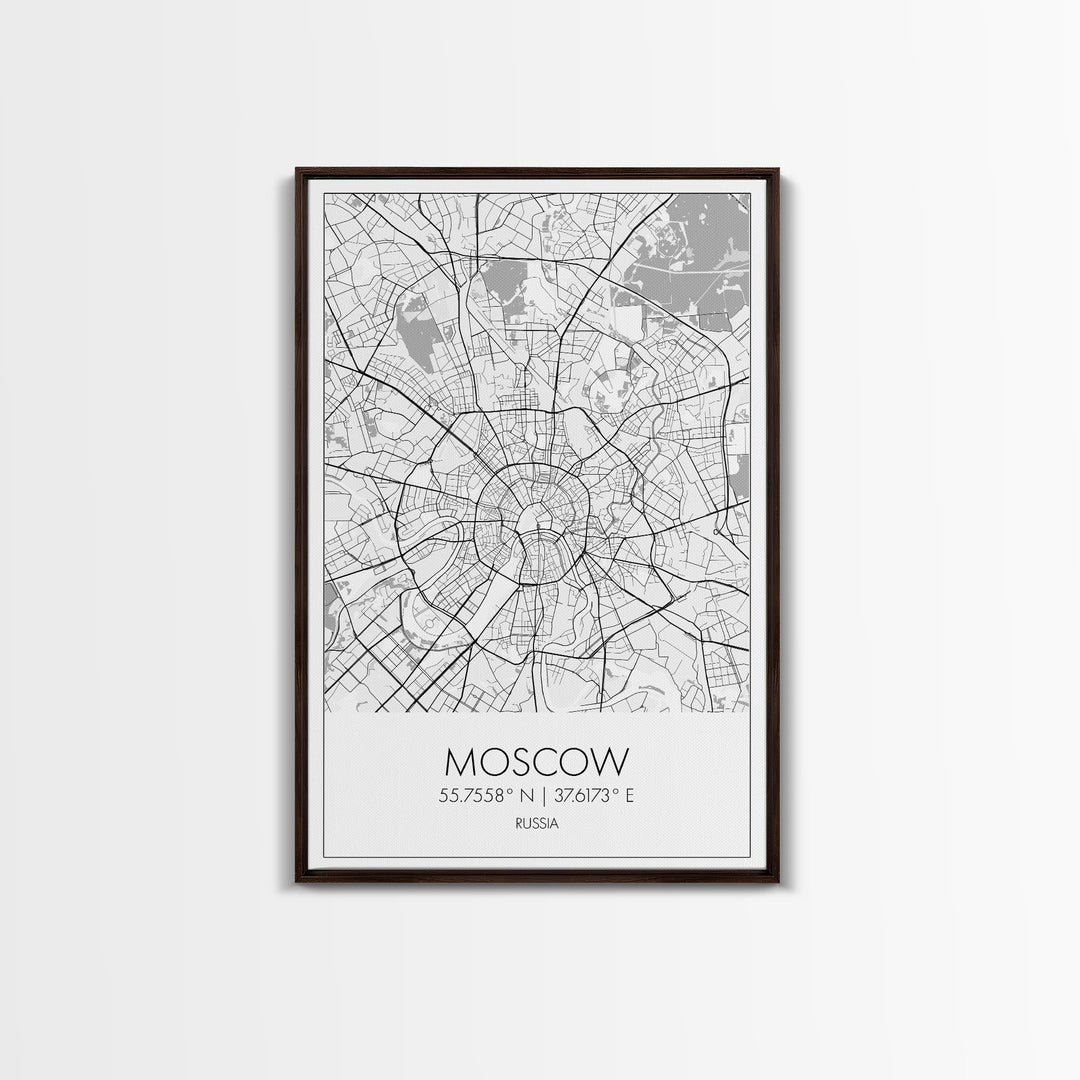 Moscow Street Map, Russia Map, Europe City Map Art, Modern Art, Wall Art, Canvas Print, Wall Art Prints, Gift For Husband, Travel Wall Décor