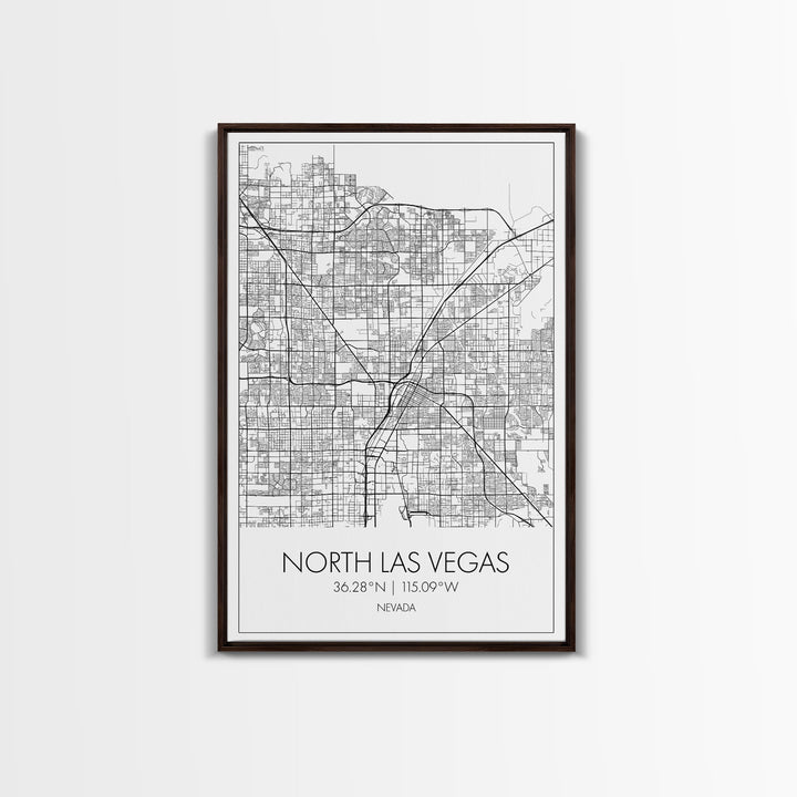 North Las Vegas Street Map, Nevada Map, City Map Art, Modern Art, Wall Art, Canvas Print, Wall Décor Bedroom, Honeymoon Gift,  Travel Art
