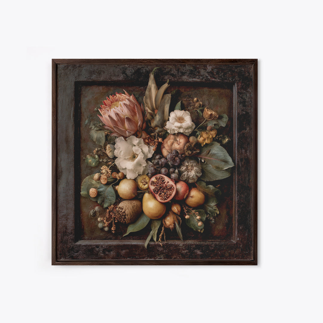 Renaissance Botanical Study Canvas Print, Renaissanceinspired Art, Romantic Art, Living Room Decor, Fine Art, Classic, REN-1x1-55