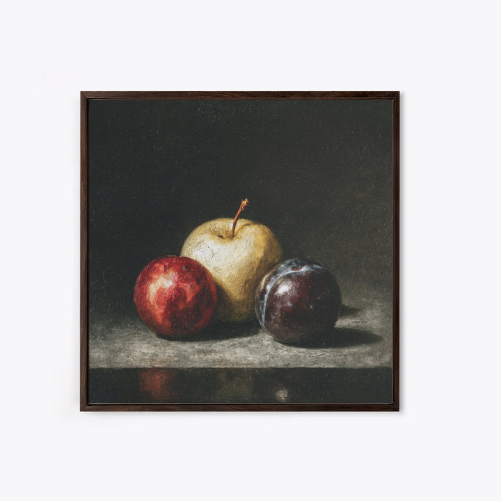 Oil Painted Fruit Still Life on Dark Canvas Print, Renaissanceinspired Art, Art Print, Living Room Decor, Fine Art, Classic, REN-1x1-99