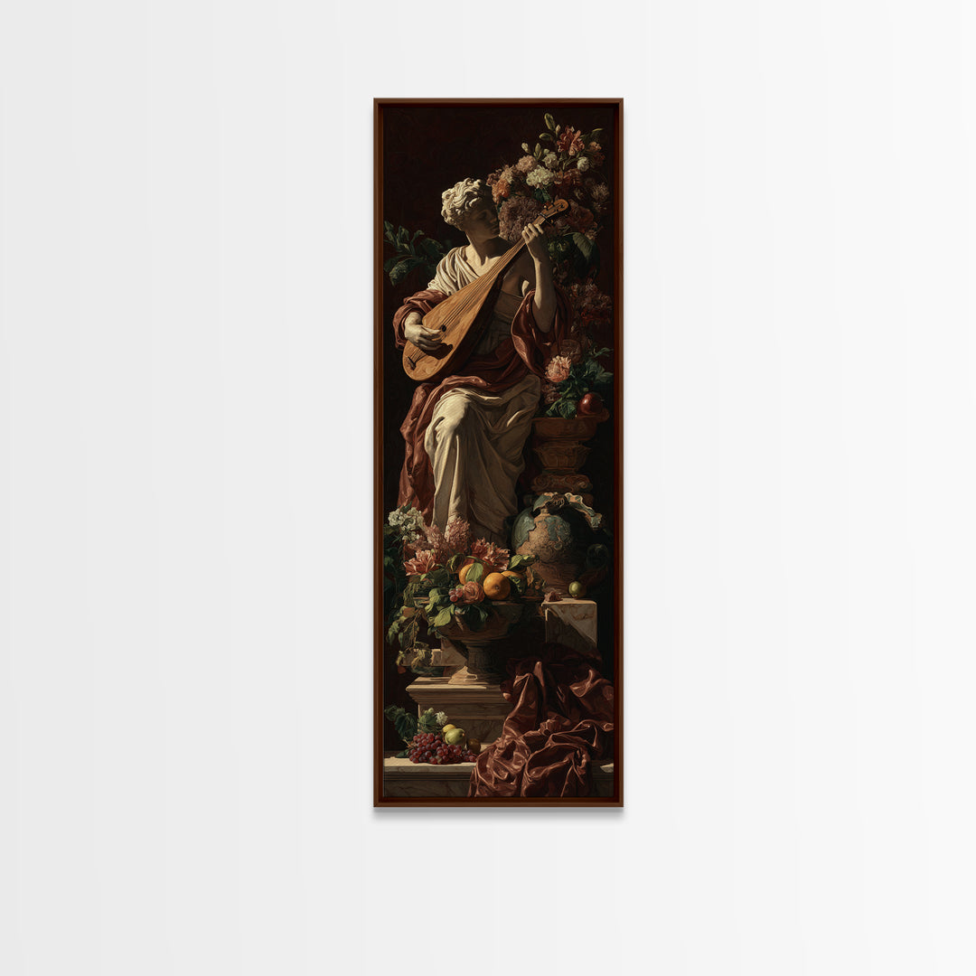 Renaissance Style Musician with Lute Canvas Print, Renaissanceinspired Art, Digital Art, Living Room Decor, Fine Art, Classic, REN-1x3-100