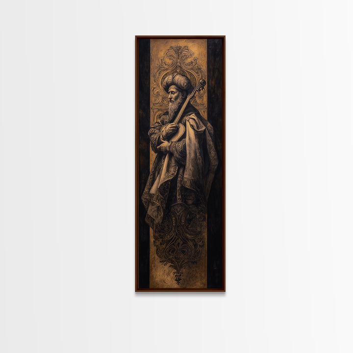 Renaissance Style Musician with Lute Canvas Print, Renaissanceinspired Art, Romantic Art, Living Room Decor, Fine Art, Classic, REN-1x3-28