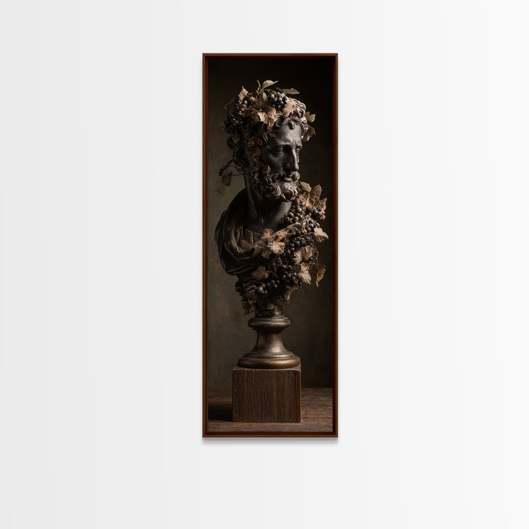 Classical Statue Bust Covered Canvas Print, Renaissanceinspired Art, Fine Art Print, Living Room Decor, Oil Painting, Classic, REN-1x3-55