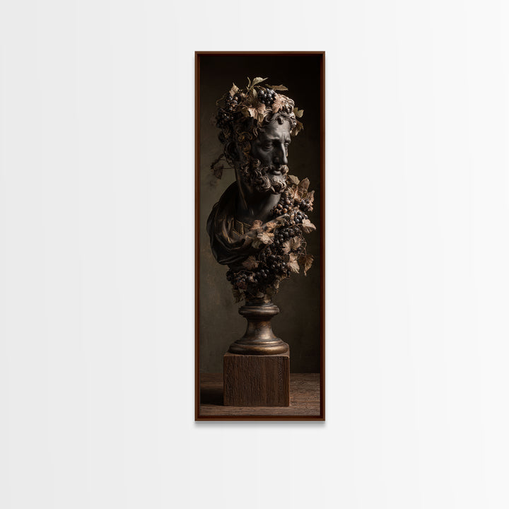 Classical Statue Bust Covered Canvas Print, Renaissanceinspired Art, Fine Art Print, Living Room Decor, Oil Painting, Classic, REN-1x3-55