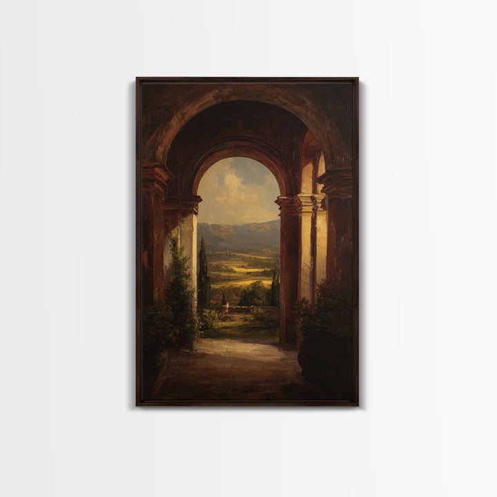 Architectural Arch with Italian Landscape Beyond Canvas Print, Renaissanceinspired Art, Jesus Art, Living Room Decor, Classic, REN-2x3-19