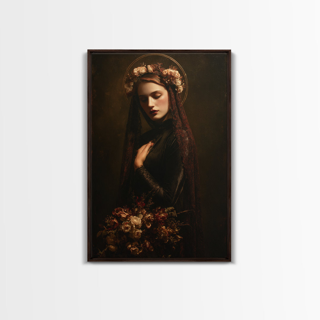 Madonna Like Portrait Canvas Print, Renaissanceinspired Art, Minimalist Decor, Living Room Decor, Fine Art, Classic, Jesus Art, REN-2x3-57