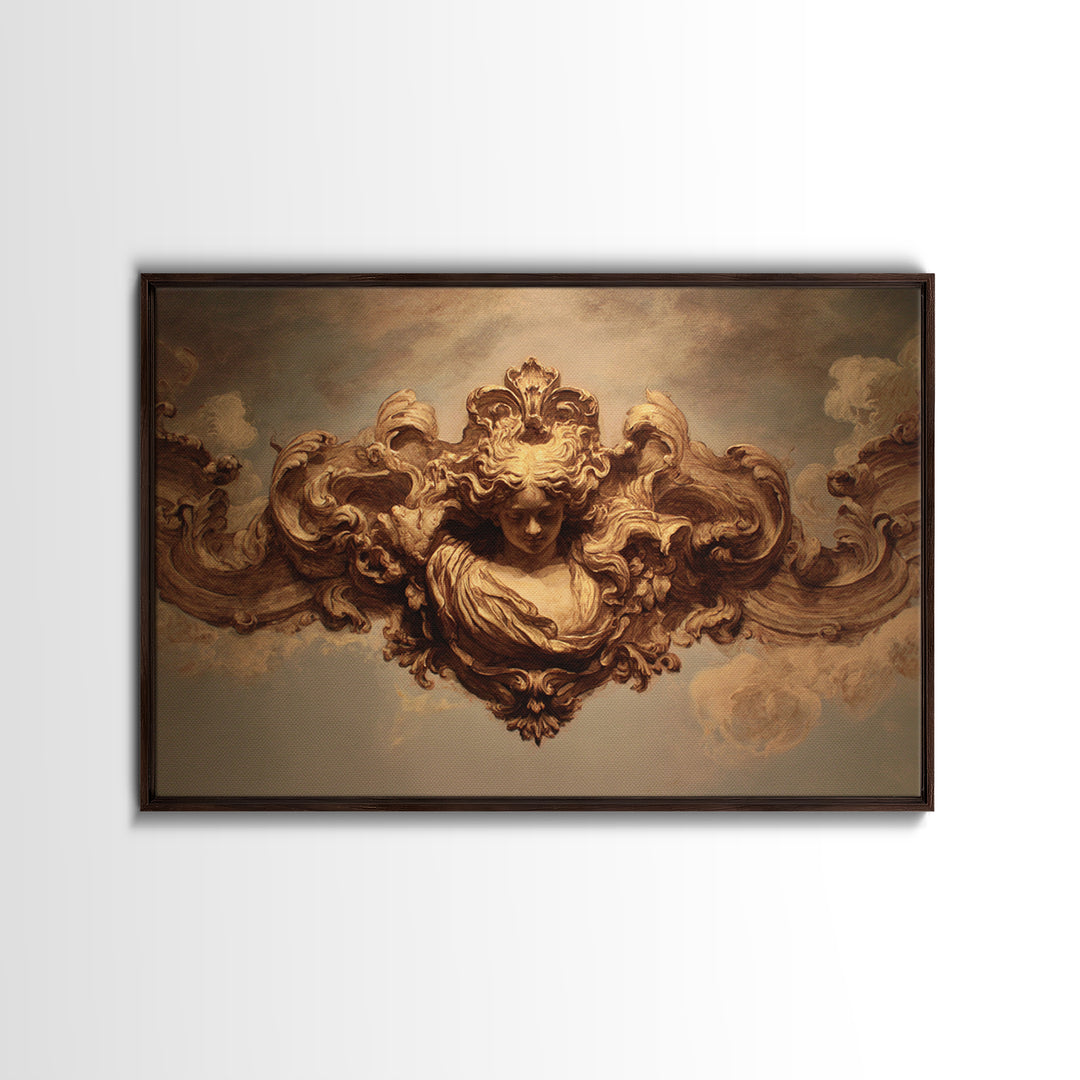 Mythic Goddess in Flowing Drapery Canvas Print, Renaissanceinspired Art, Luxury Decor, Living Room Decor, Fine Art, Classic, REN-3x2-12