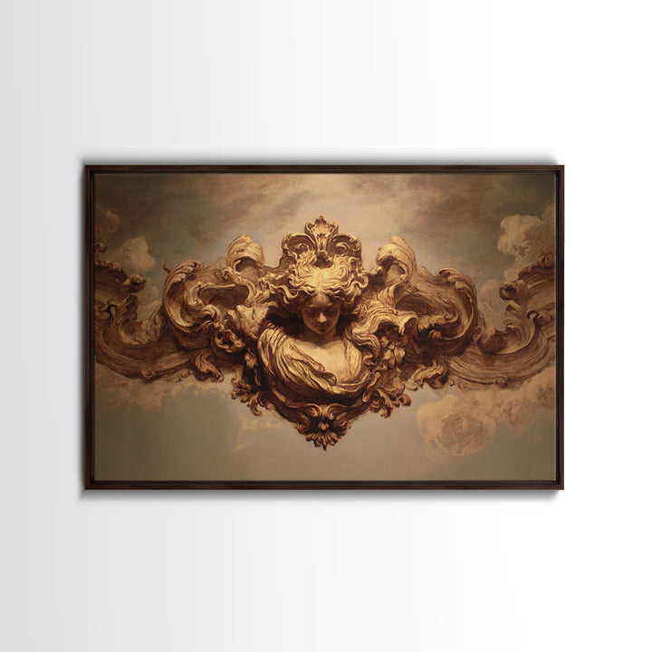 Mythic Goddess in Flowing Drapery Canvas Print, Renaissanceinspired Art, Luxury Decor, Living Room Decor, Fine Art, Classic, REN-3x2-12