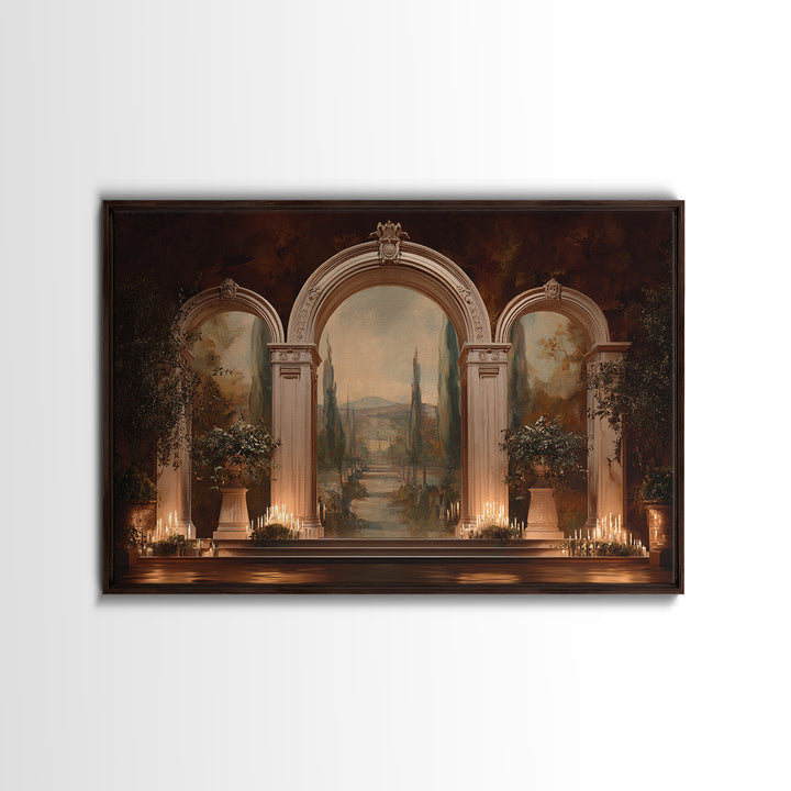 Architectural Arch with Italian Landscape Beyond Canvas Print, Renaissanceinspired Art, Jesus Art, Living Room Decor, Classic, REN-3x2-39