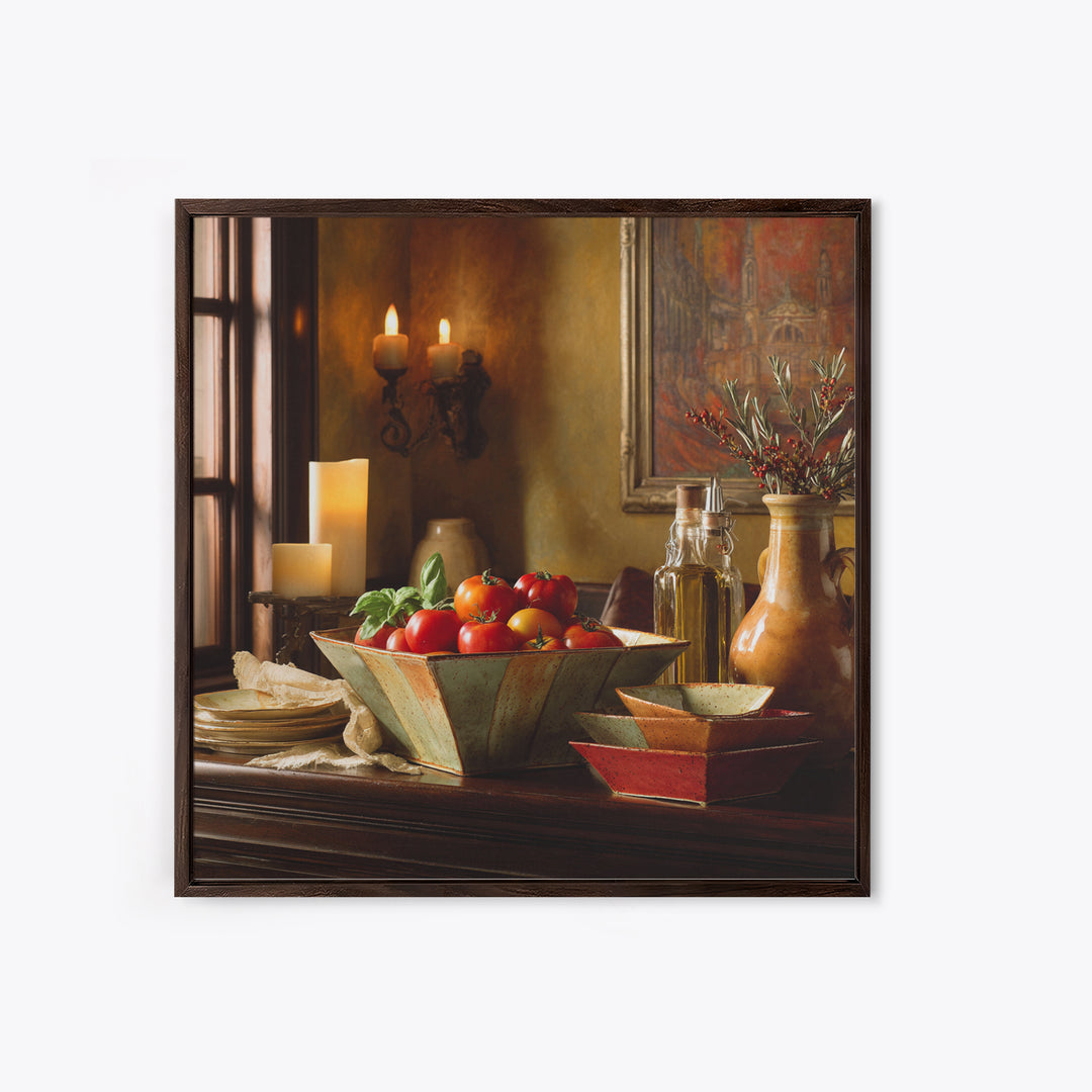Classic Fruit Bowl Framed Canvas Print, Restaurant Art, Living Room Decor, Restaurant Decor, Fine Art, Bistro, Gallery Decor, RES-1x1-52