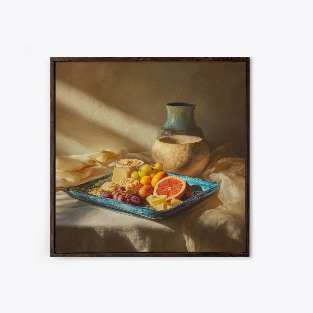 Tropical Fruit Platter Canvas Print, Restaurant Art, Neutral Decor, Restaurant Decor, Fine Art, Bistro, Home Decor, Poster, RES-1x1-90