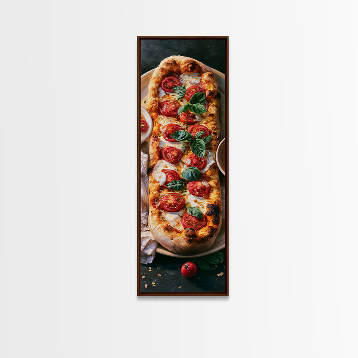 Pizzeria Tomato Basil and Mozzarella Still Life Canvas Print, Restaurant Art, Stained Glass Art, Restaurant Decor, Bistro, RES-1x3-22