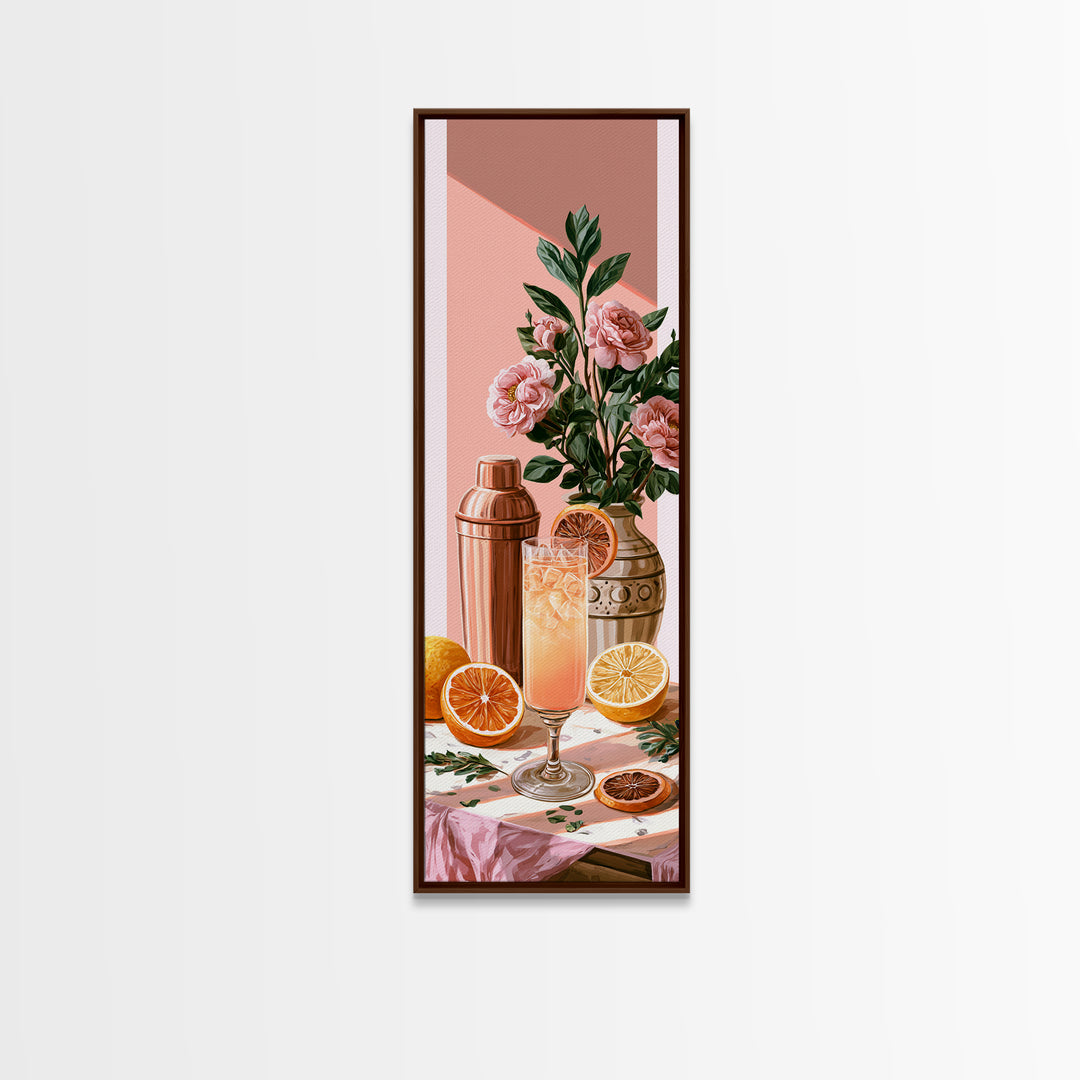Cocktail and Citrus Bar Composition Canvas Print, Restaurant Art, Printable Art, Restaurant Decor, Bistro, Watercolor Art, RES-1x3-23