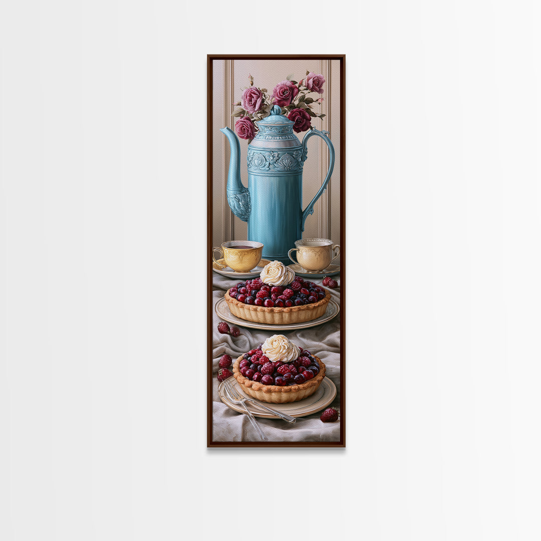 Dessert Tart with Berries and Cream Canvas Print, Restaurant Art, Art Print, Restaurant Decor, Fine Art, Bistro, Kitchen Art, RES-1x3-28