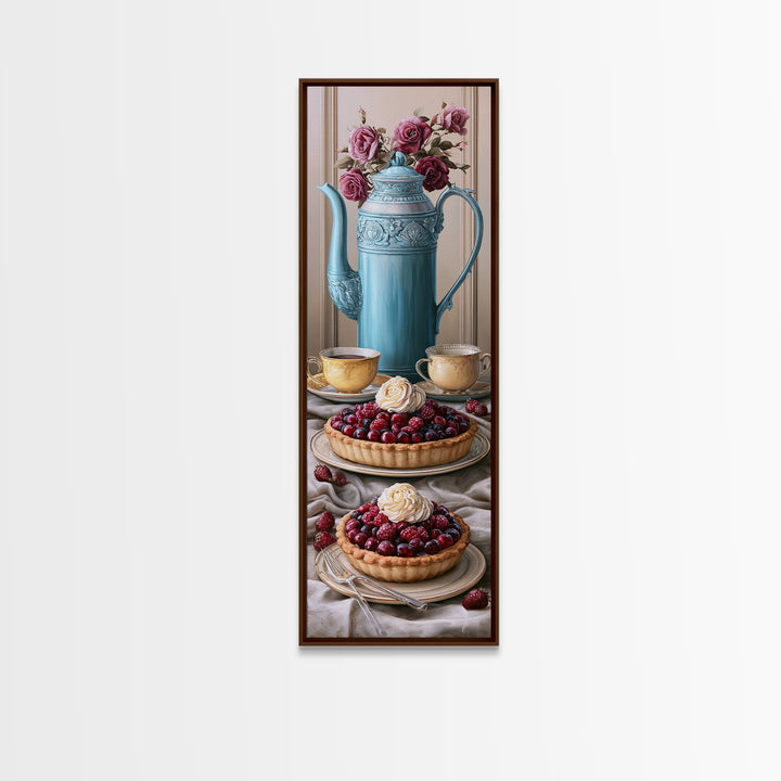 Dessert Tart with Berries and Cream Canvas Print, Restaurant Art, Art Print, Restaurant Decor, Fine Art, Bistro, Kitchen Art, RES-1x3-28