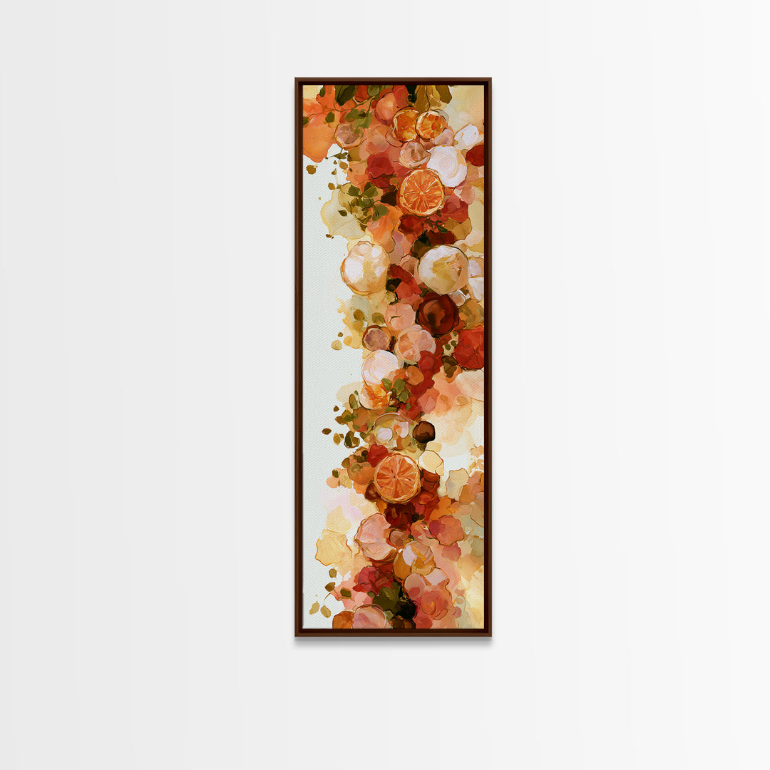 Abstract Appetite Friendly Red and Orange Shapes Canvas Print, Restaurant Art, Textured Painting, Restaurant Decor, Bistro, RES-1x3-29