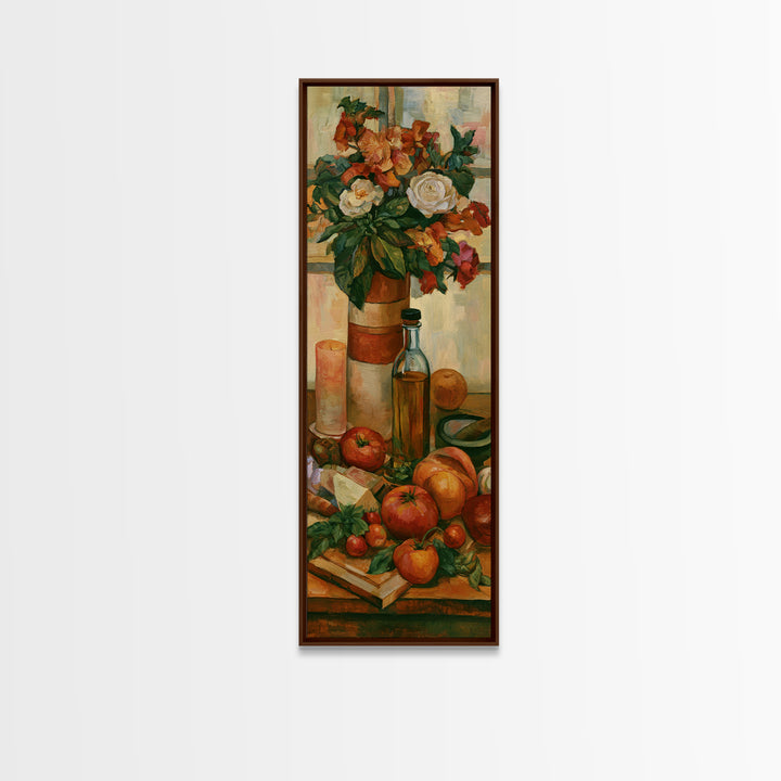 Elegant Table Objects Framed Canvas Print, Restaurant Art, Canvas, Restaurant Decor, Fine Art, Bistro, Living Room Decor, RES-1x3-36