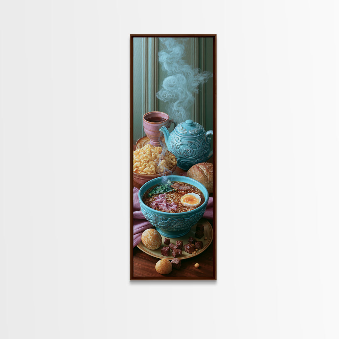 Ramen Bowl Rendered Framed Canvas Print, Restaurant Art, Fine Art Print, Restaurant Decor, Fine Art, Bistro, Wall Decor, RES-1x3-50