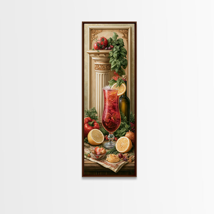 Cocktail and Citrus Bar Composition Framed Canvas Print, Restaurant Art, Gallery Decor, Restaurant Decor, Fine Art, Bistro, RES-1x3-71