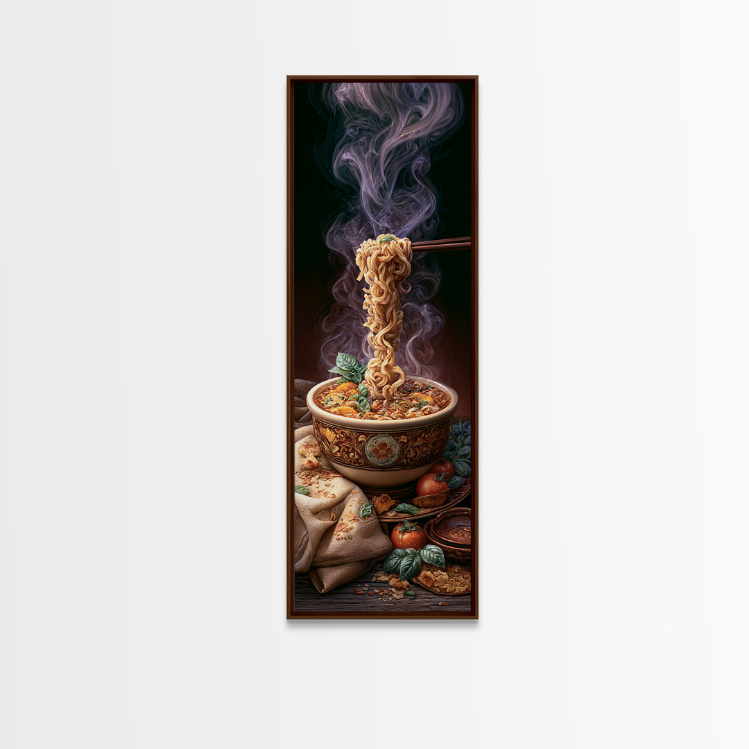 Ramen Bowl Rendered Framed Canvas Print, Restaurant Art, Fine Art Print, Restaurant Decor, Fine Art, Bistro, Wall Decor, RES-1x3-74