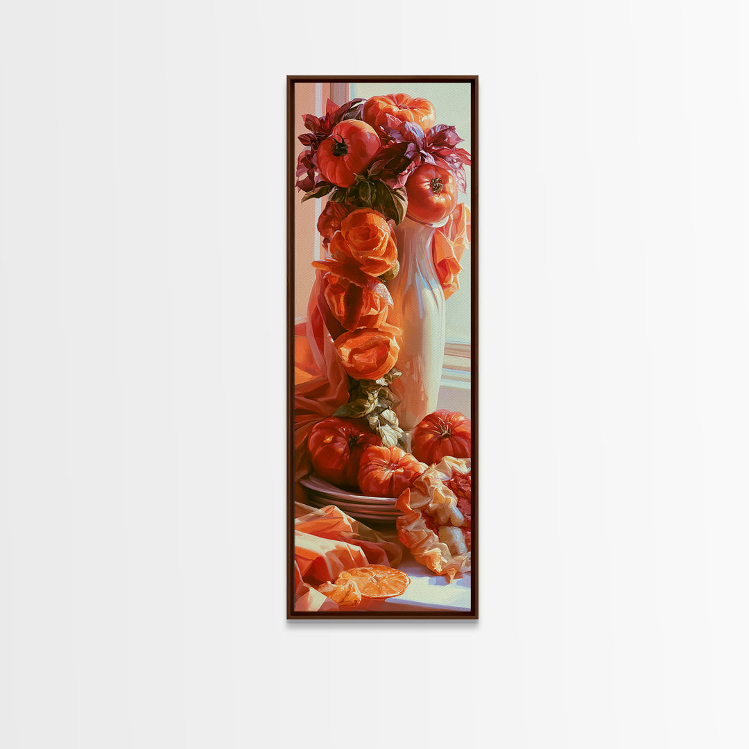 Abstract Appetite Friendly Red and Orange Shapes Canvas Print, Restaurant Art, Poster, Restaurant Decor, Fine Art, Bistro, RES-1x3-77