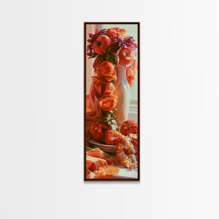 Abstract Appetite Friendly Red and Orange Shapes Canvas Print, Restaurant Art, Poster, Restaurant Decor, Fine Art, Bistro, RES-1x3-77