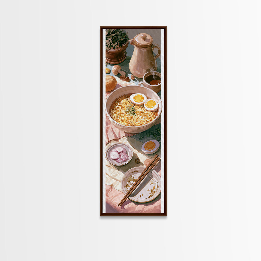 Ramen Bowl Rendered Canvas Print, Restaurant Art, Textured Painting, Restaurant Decor, Fine Art, Bistro, Framed Wall Art, RES-1x3-98