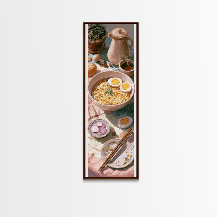 Ramen Bowl Rendered Canvas Print, Restaurant Art, Textured Painting, Restaurant Decor, Fine Art, Bistro, Framed Wall Art, RES-1x3-98