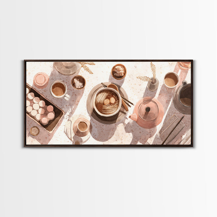 Ramen Bowl Rendered Framed Canvas Print, Restaurant Art, Contemporary Art, Restaurant Decor, Fine Art, Bistro, Kitchen Wall Art, RES-2x1-10