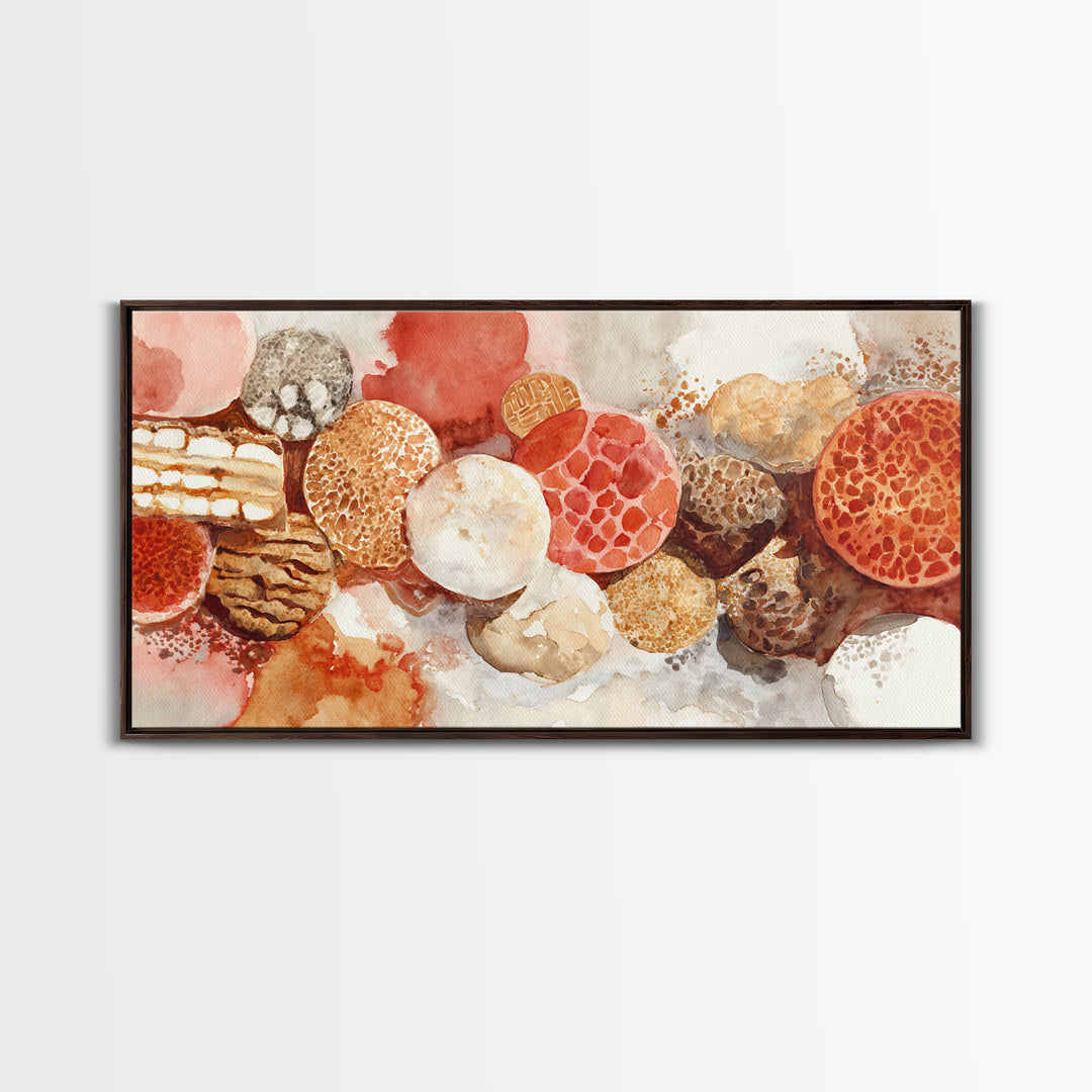 Abstract Appetite Friendly Red and Orange Shapes Canvas Print, Restaurant Art, Printable Wall Art, Restaurant Decor, Bistro, RES-2x1-13