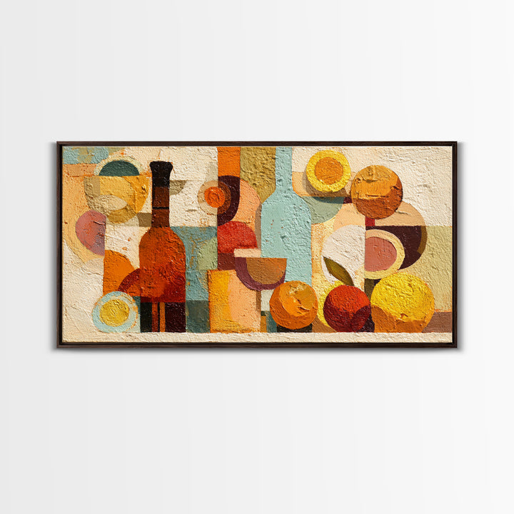 Abstract Appetite Friendly Red and Orange Shapes Canvas Print, Restaurant Art, Printable Wall Art, Restaurant Decor, Bistro, RES-2x1-37
