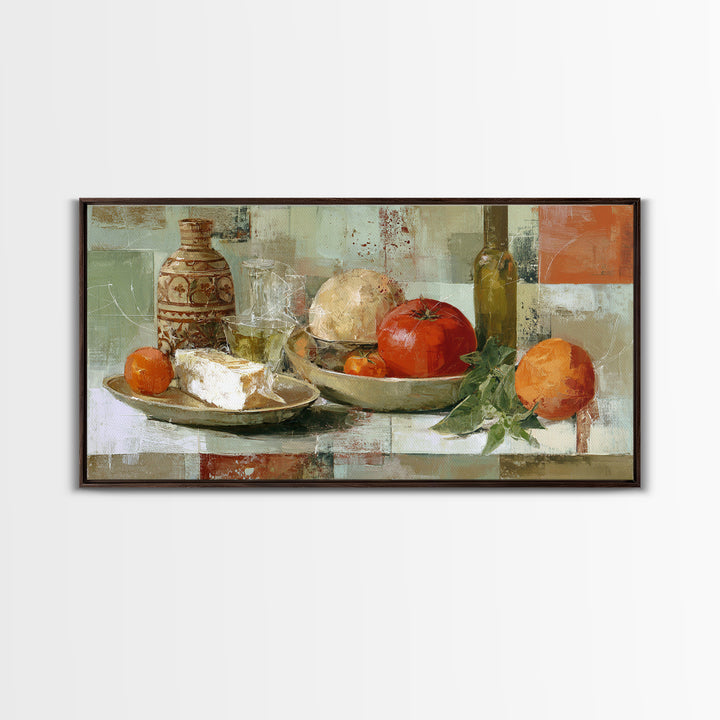 Abstract Appetite Friendly Red and Orange Shapes Canvas Print, Restaurant Art, Kitchen Decor, Restaurant Decor, Abstract Art, RES-2x1-61