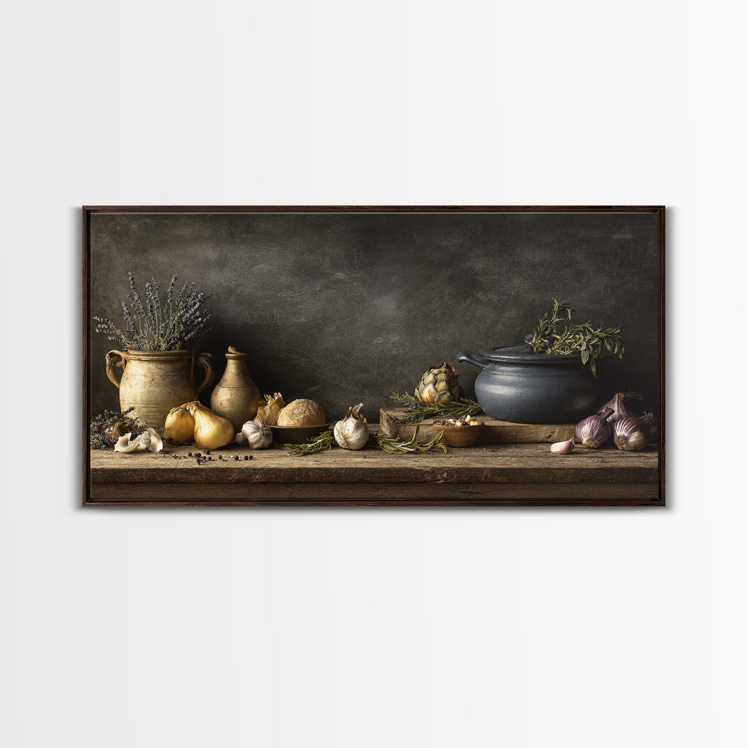 Blackboard Menu Feeling Without Readable Text Canvas Print, Restaurant Art, Kitchen Wall Art, Restaurant Decor, Bistro, RES-2x1-65