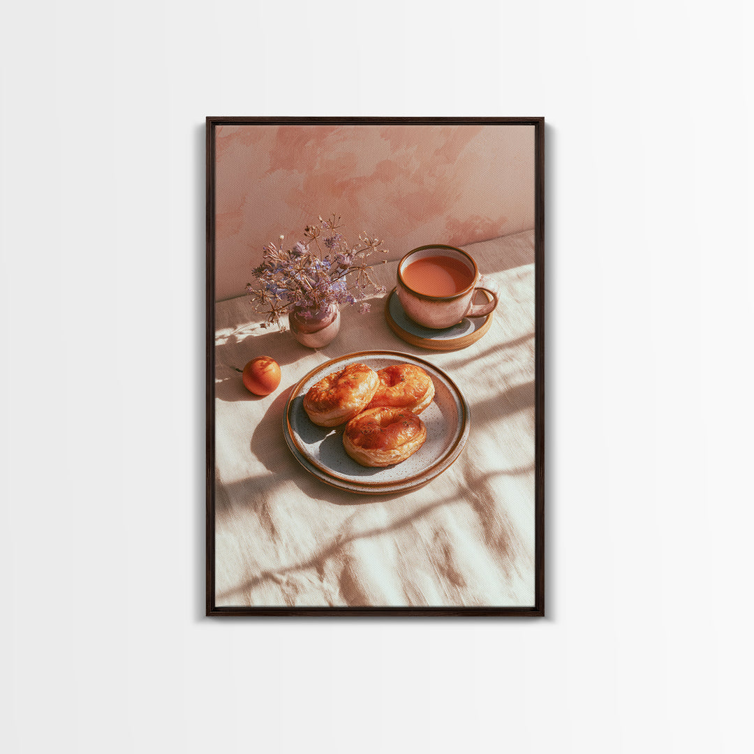 Abstract Appetite Friendly Red and Orange Shapes Framed Canvas Print, Restaurant Art, Large Wall Art, Restaurant Decor, Bistro, RES-2x3-1