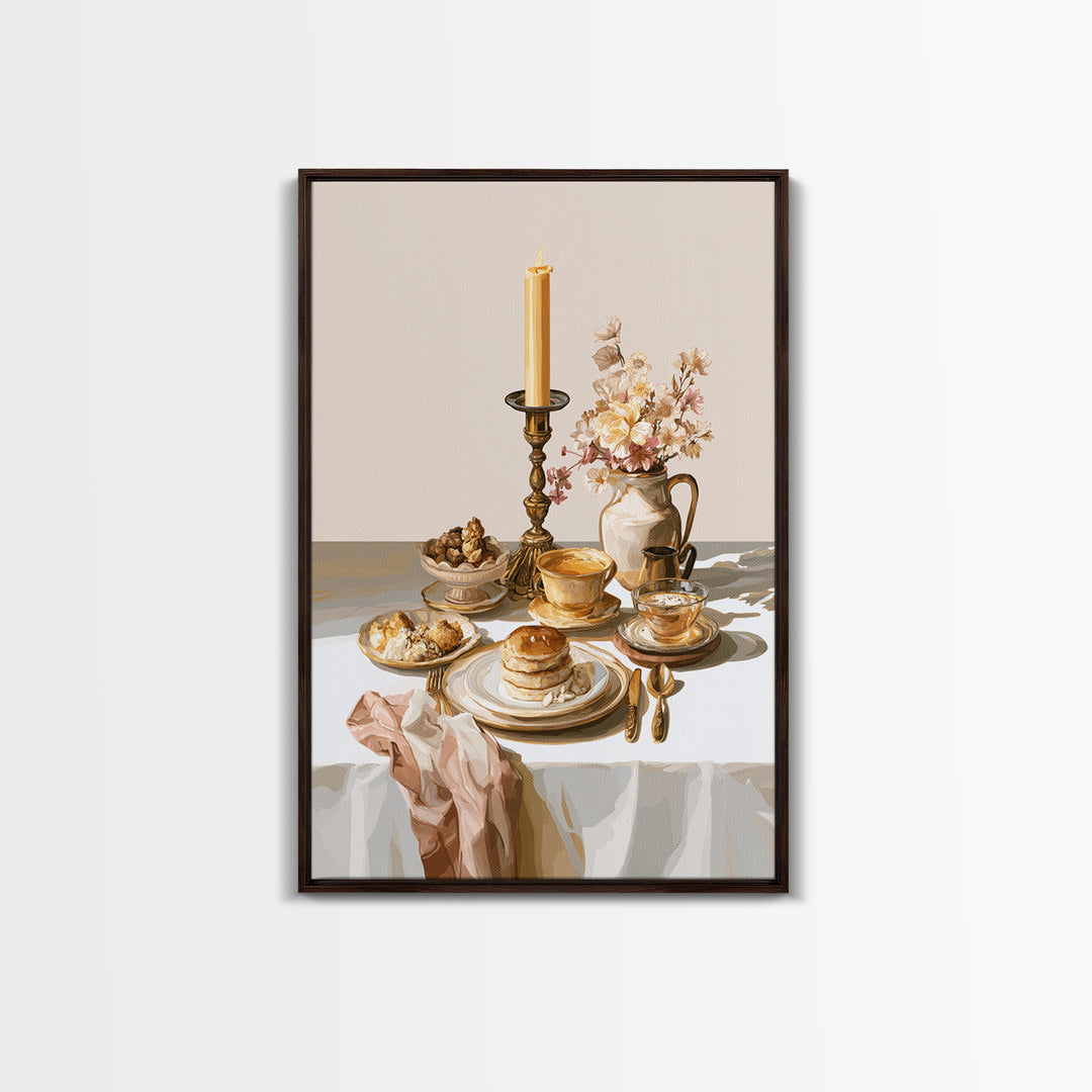 Elegant Table Objects Canvas Print, Restaurant Art, Statement Artwork, Restaurant Decor, Fine Art, Bistro, Art Print, RES-2x3-32