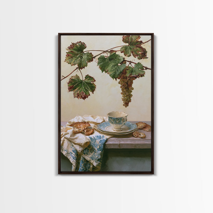 Wine Grapevine Botanical Study Framed Canvas Print, Restaurant Art, Kitchen Wall Art, Restaurant Decor, Fine Art, Bistro, RES-2x3-47