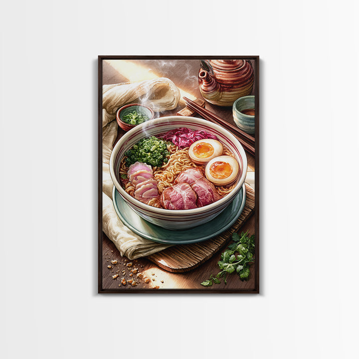 Ramen Bowl Rendered Canvas Print, Restaurant Art, Large Wall Art, Restaurant Decor, Fine Art, Bistro, Wall Art Print, RES-2x3-70