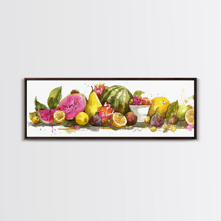 Tropical Fruit Platter Framed Canvas Print, Restaurant Art, Canvas, Restaurant Decor, Fine Art, Bistro, Living Room Decor, RES-3x1-10