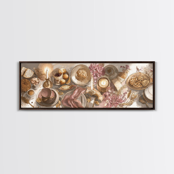 Elegant Table Objects Canvas Print, Restaurant Art, Wall Art Print, Restaurant Decor, Fine Art, Bistro, Modern Decor, RES-3x1-16